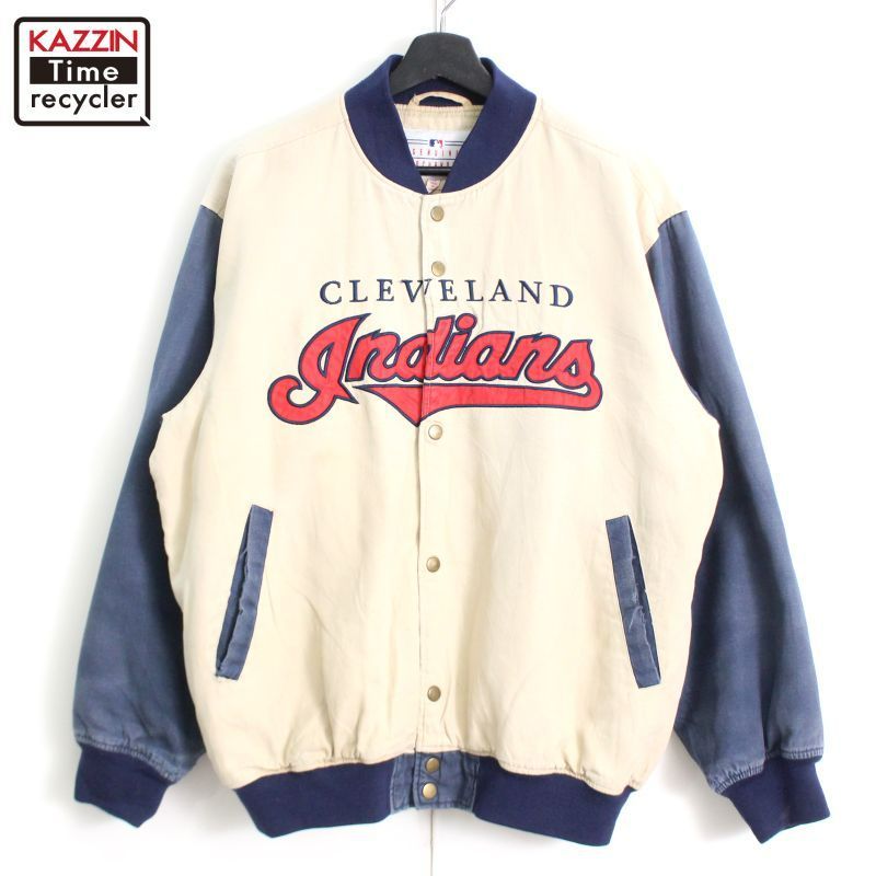 MLBクリーブランドインディアンズ　スタジャン古着スターターusaガーディアンズ 00's Majestic クリーブランド インディアンス 古着 スタジャン