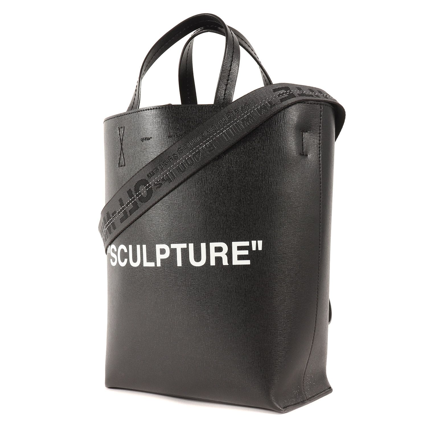 美品 OFF-WHITE オフホワイト グレインレザー 2WAY ショルダー