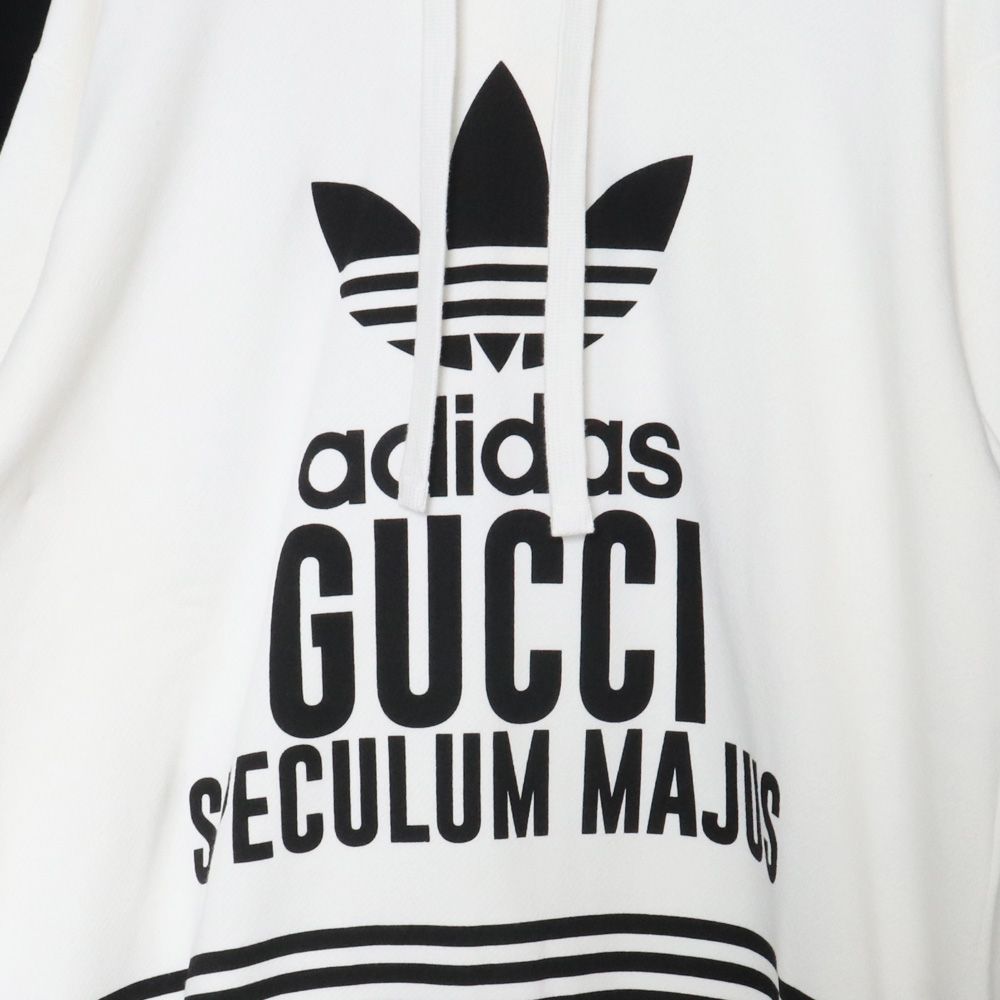 新品未使用】GUCCI×adidas コラボ ロゴパーカー プルオーバー 白 - メンズ