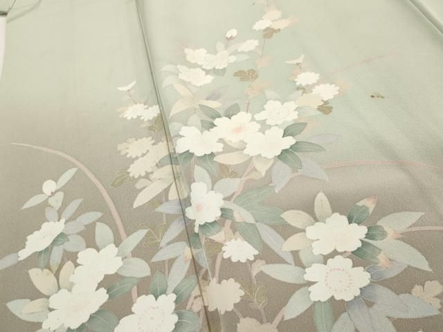 平和屋着物□訪問着 友禅 枝花文 暈し染め 正絹 逸品 AAAZ2469cs