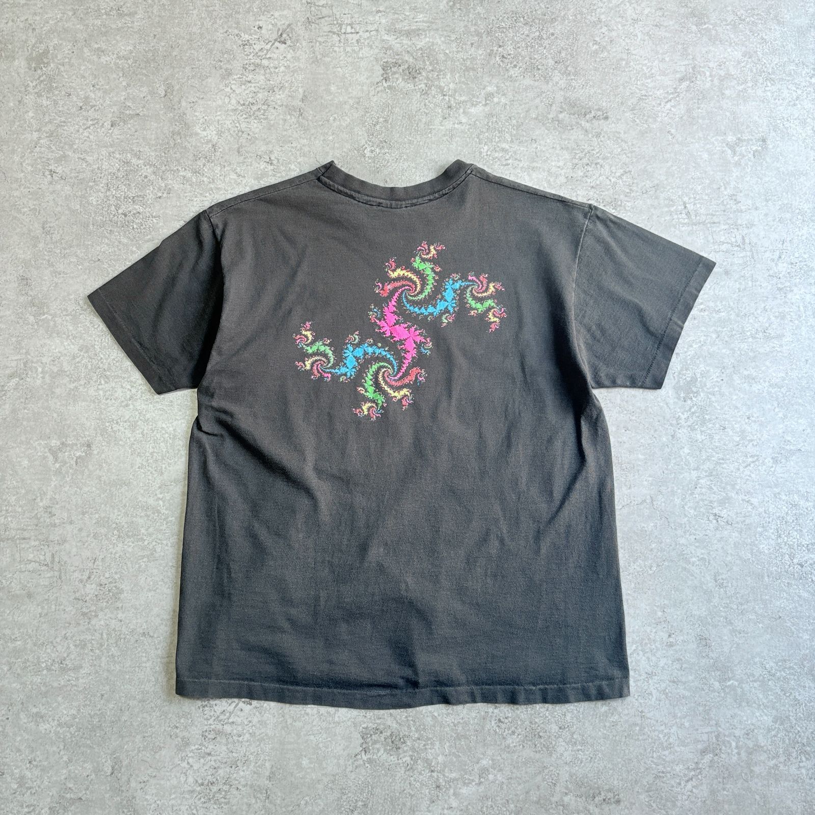 90s USA製 PerSeptive Biosystems Fractal Art Neon Back Printed T 
