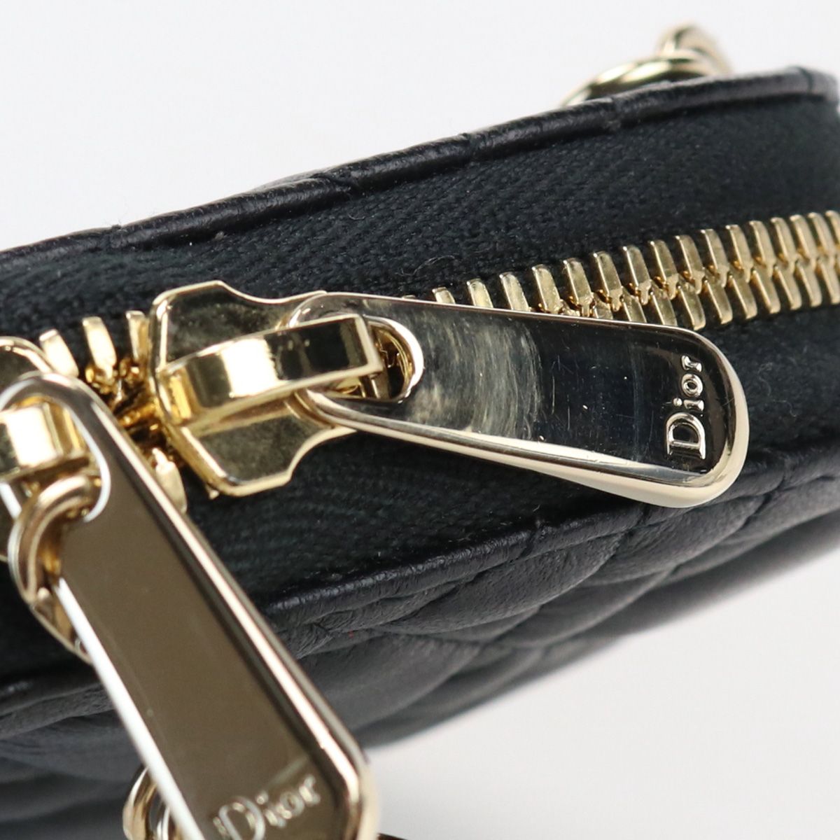 Christian Dior クリスチャンディオール レディディオール レザーフォンホルダー 携帯ケースショルダーバッグ ブラック S08720NMJ M90018センチ横幅
