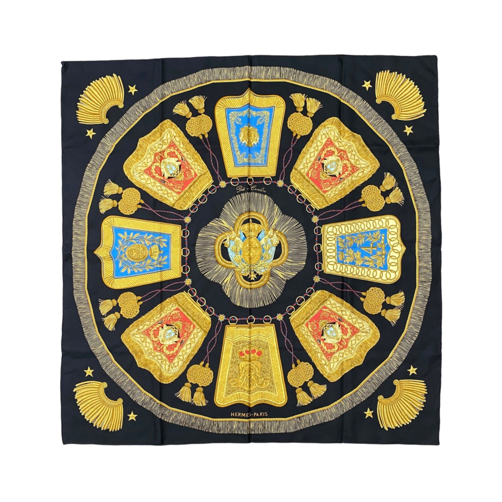 ☆EM0809 HERMES カレ90 Poste et Cavalerie サーベル飾袋
