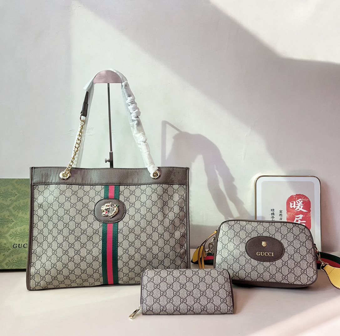 ⭐️美品⭐️GUCCI グッチ 大容量 トートバッグ ハンドバッグ ショルダーバッグ 長財布 3点セット - メルカリ