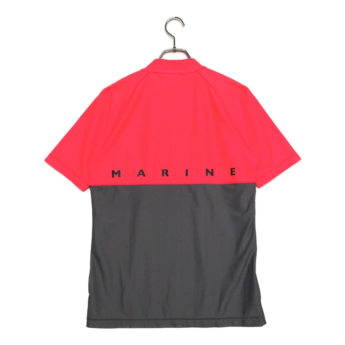 メンズ ムータマリン muta MARINE 半袖シャツ 5 M ピンク×グレー モックネック ストレッチ