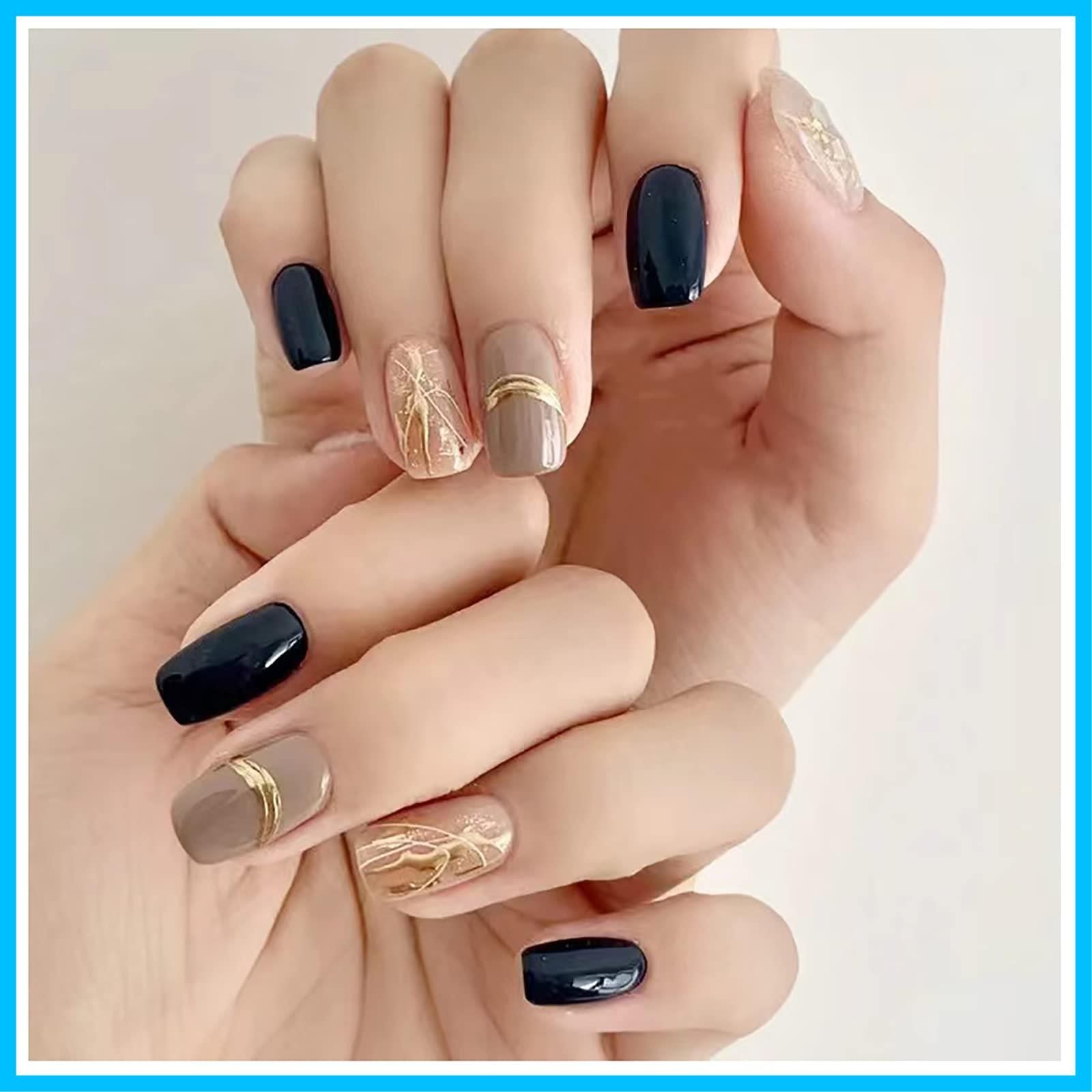 人気商品】ドミ屋 ネイルチップ 3D爪 24枚入 短め ネイルチップ ベリー