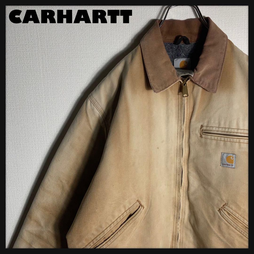 90s Carhartt/デトロイトジャケット/ベージュ/US古着/USA製 90s Carhartt/デトロイトジャケット/ベージュ/US古着/USA製