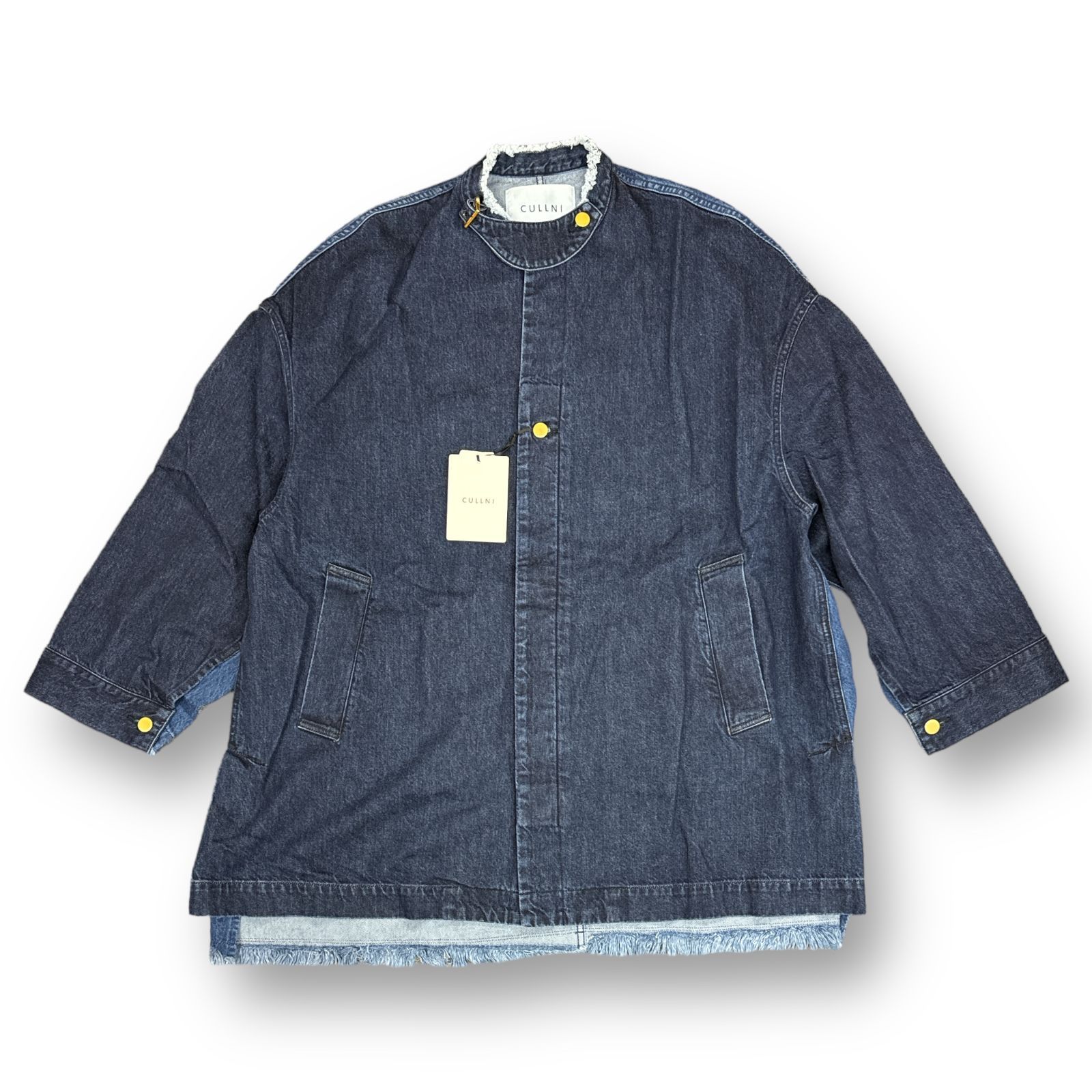 定価59400円 新品 CULLNI 23-AW-021 Cut-off Band Collar Denim Coat 