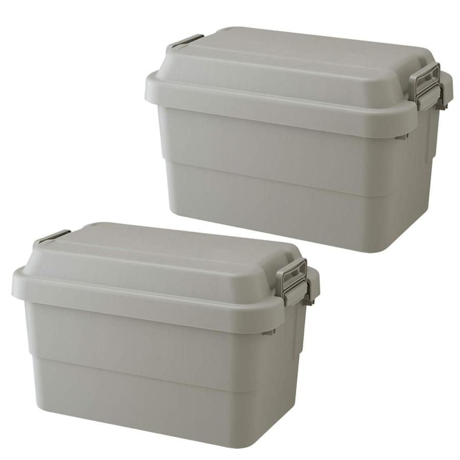 リス RISU 収納ボックス トランクカーゴ 50L グレー TC-50 2個セット コンテナ ボックス 屋外収納 キャンプ 防水