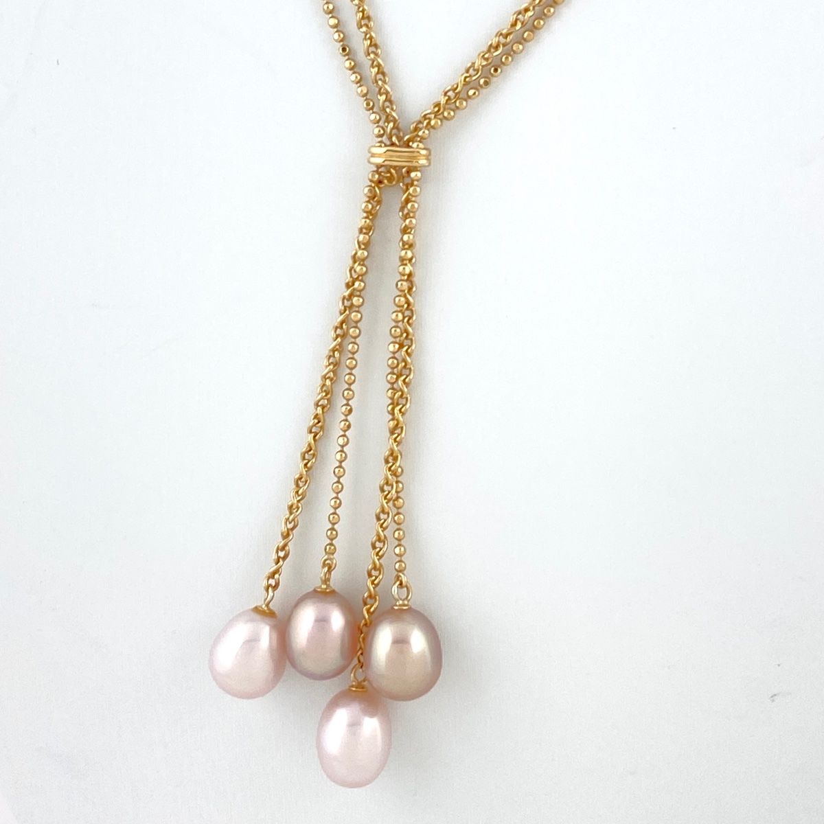 パール デザインネックレス K18 イエローゴールド ペンダント 真珠 