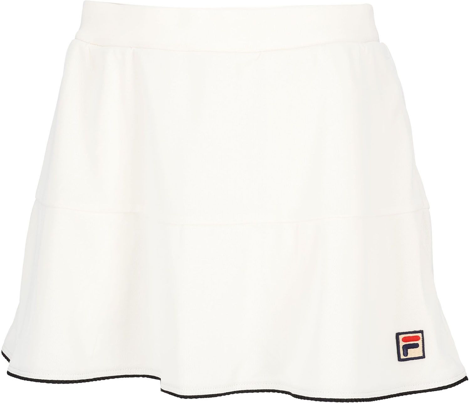 フィラ FILA テニス スコート レディース ウィメンズ 女性 大人 スカート ボトムス ウェア ロゴ ワンポイント 台形シルエット 裾フ ー パイピング モノトーン シック モダン EL0222 02Z オフホワイト