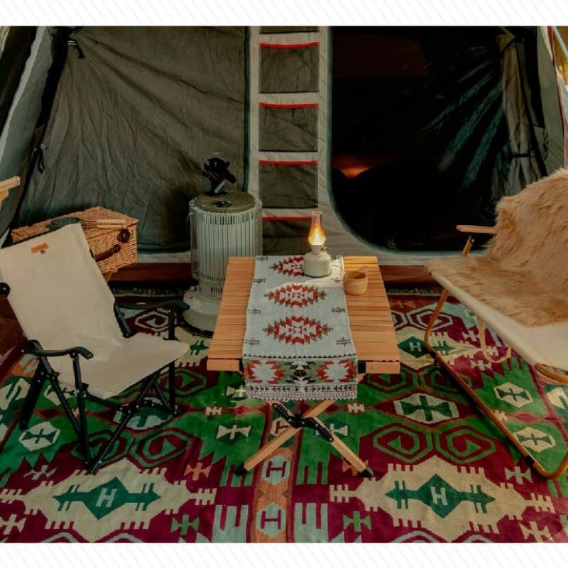 天然木の折り畳みテーブル 収納袋付きで持ち運びもコンパクト