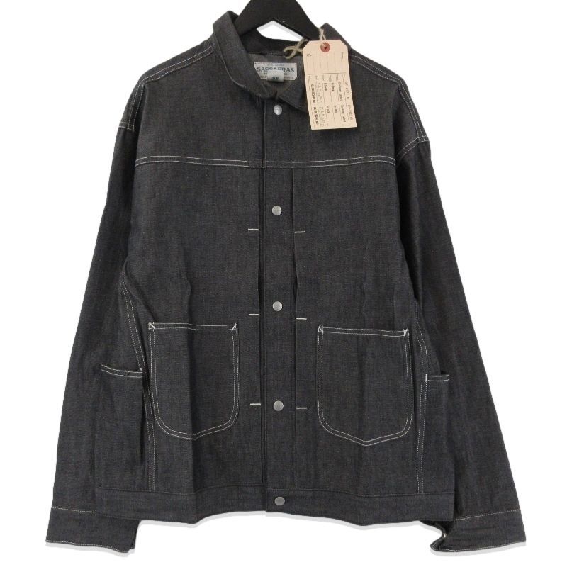 ★美品★ササフラス/sassafras★ベールウォール ジャケット M 黒 SASSAFRAS DIGS CREW COAT -60/40 NAVY- SF-232024 - アウター