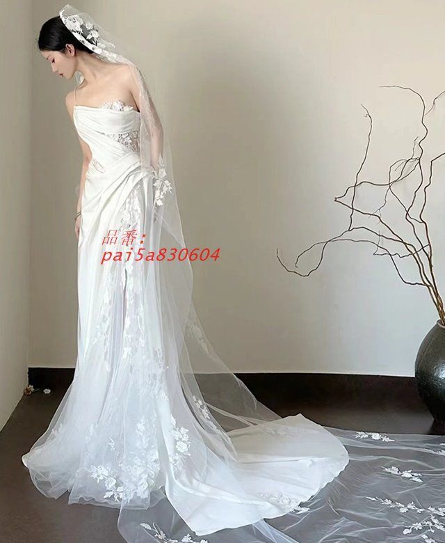 ウェディングドレス チュール オフショルダー ウェディングドレス 大きいサイズ 3L 前撮り 4L 二次会シンプル ウェディングドレス 上品 小さいサイズ pai5a830604