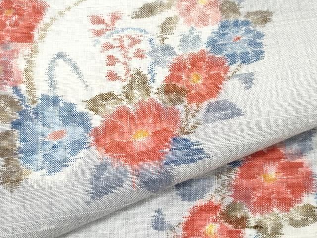 平和屋着物○小千谷紬 雪輪草花文 正絹 逸品 CAAV6668vf - メルカリ