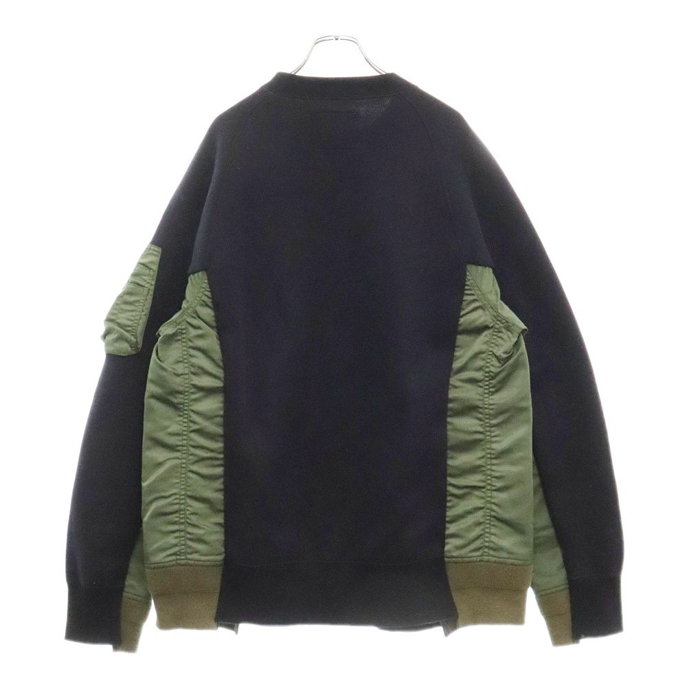 sacai(サカイ) Sponge Sweat X MA-1 Pullover 切替スウェット SCM-043 SCM-043 グレー サイズ  1｜【公式】カインドオルオンライン ブランド古着・中古通販【kindal】