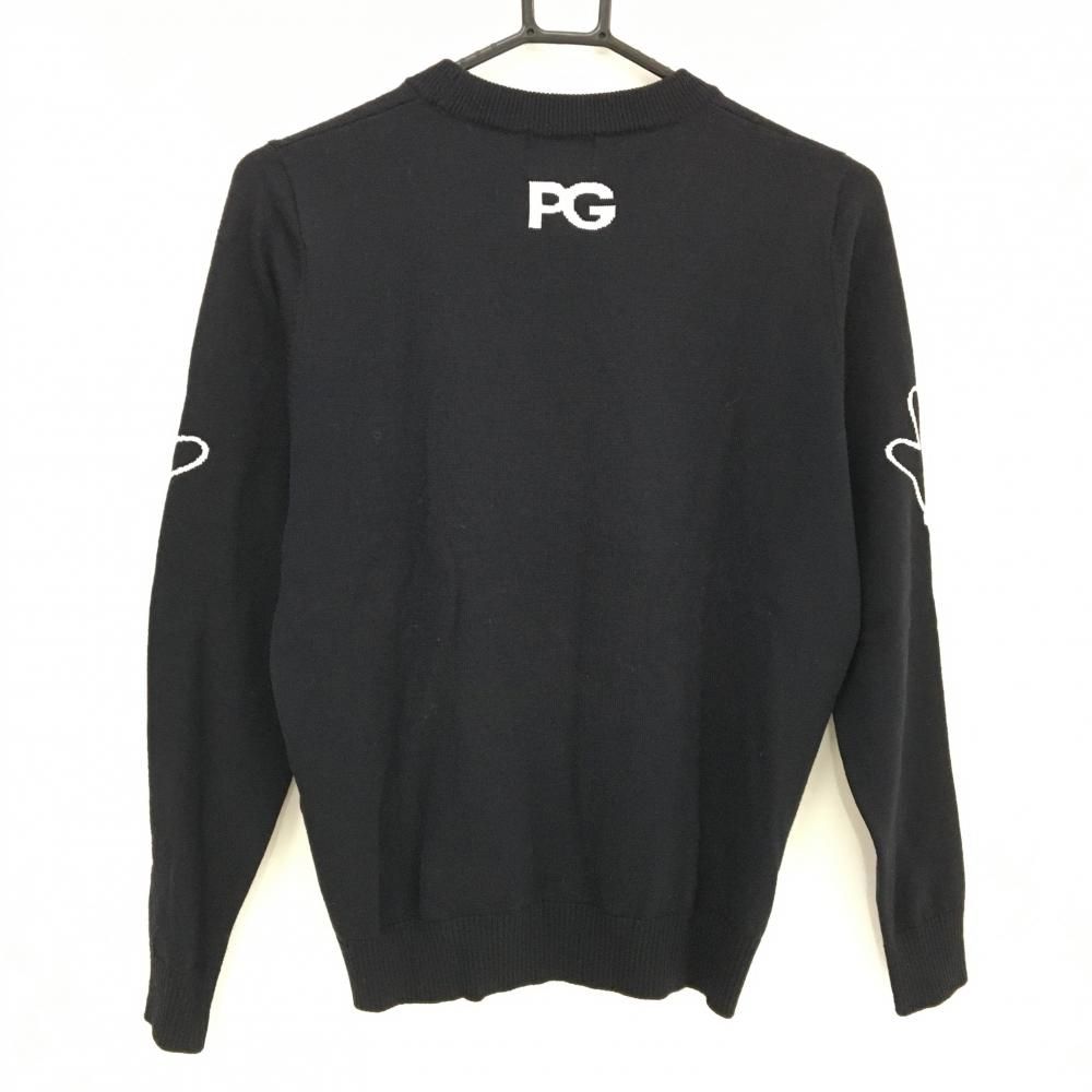 超 パーリーゲイツ×Disney セーター ネイビー×白 ミッキー手袋柄 胸ロゴ レディース 1 ゴルフウェア 品 PEARLY GATES