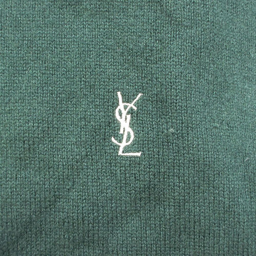 Yves Saint Laurent サンローラン 刺繍 Vネック ウールニット Yves Saint Laurent サンローラン 刺繍 Vネック ウールニット
