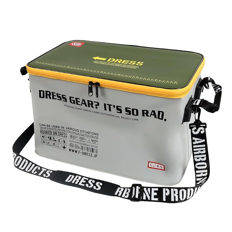 ドレス DRESS 防水キャリーカーゴミニ 36L フタ付き グレー×オリーブ 防災 災害 トランクカーゴ コンテナ ウェーダー 大容量 収納 折り畳み 防水 1
