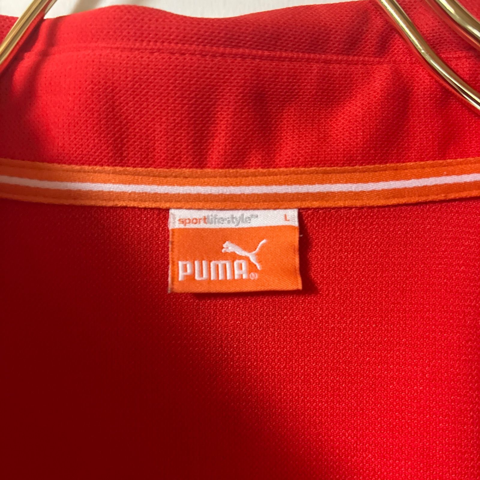 プーマ　PUMA 長袖ポロシャツ ポロシャツ ゴルフウエア　レッド　トップス　GOLF ゴルフ　スポーツ　ゴルフウェア 赤　メンズ　サイズL