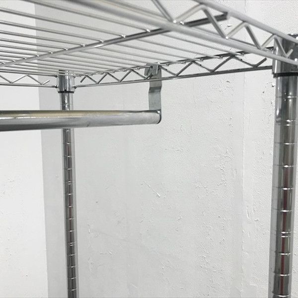 Luminous スチールラック 3段 シルバー キャスター付き 25mm メタル