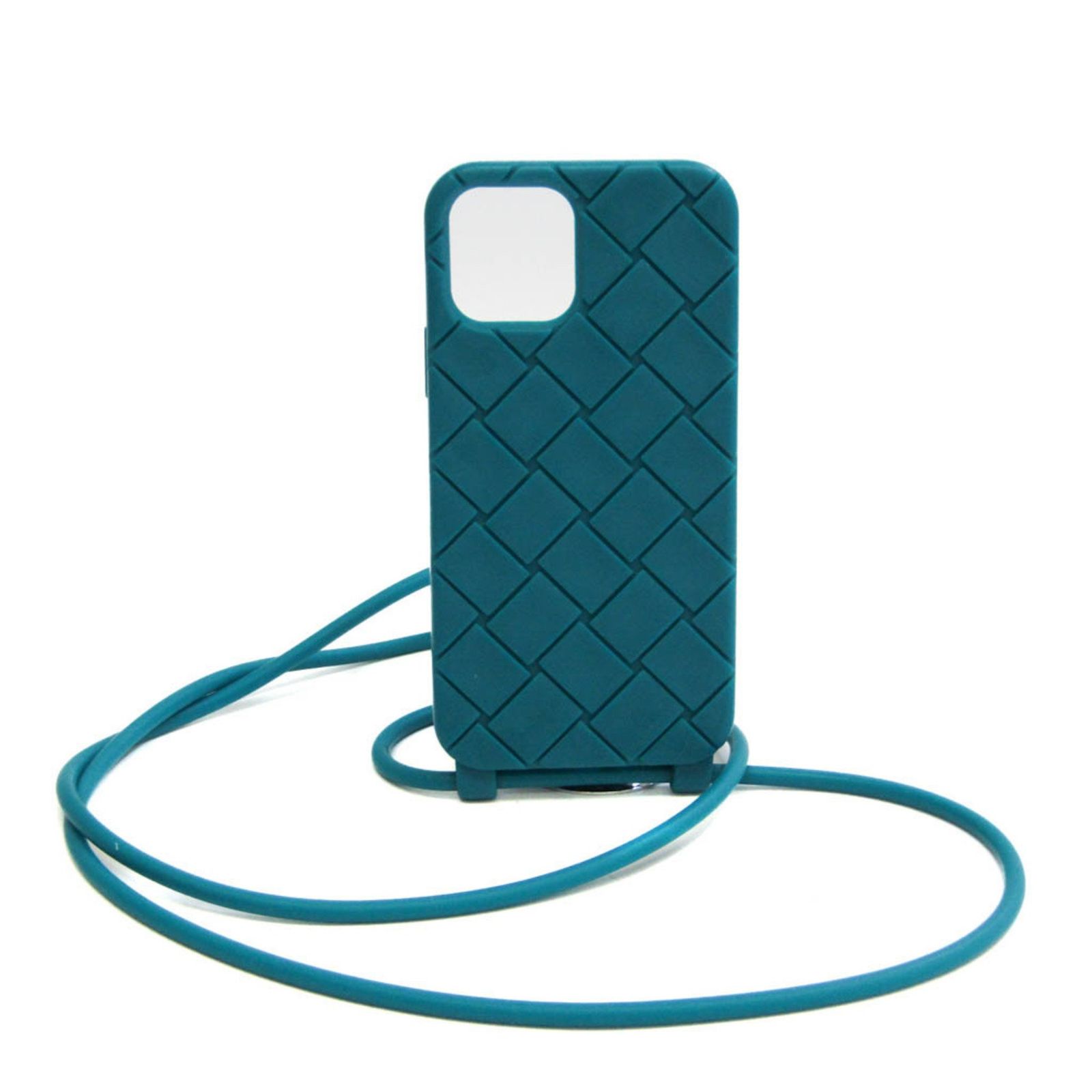 ボッテガ ヴェネタ Bottega Veneta IPHONE 12 PRO ストラップ テックラバー ラバー バンパー ブルーグリーン