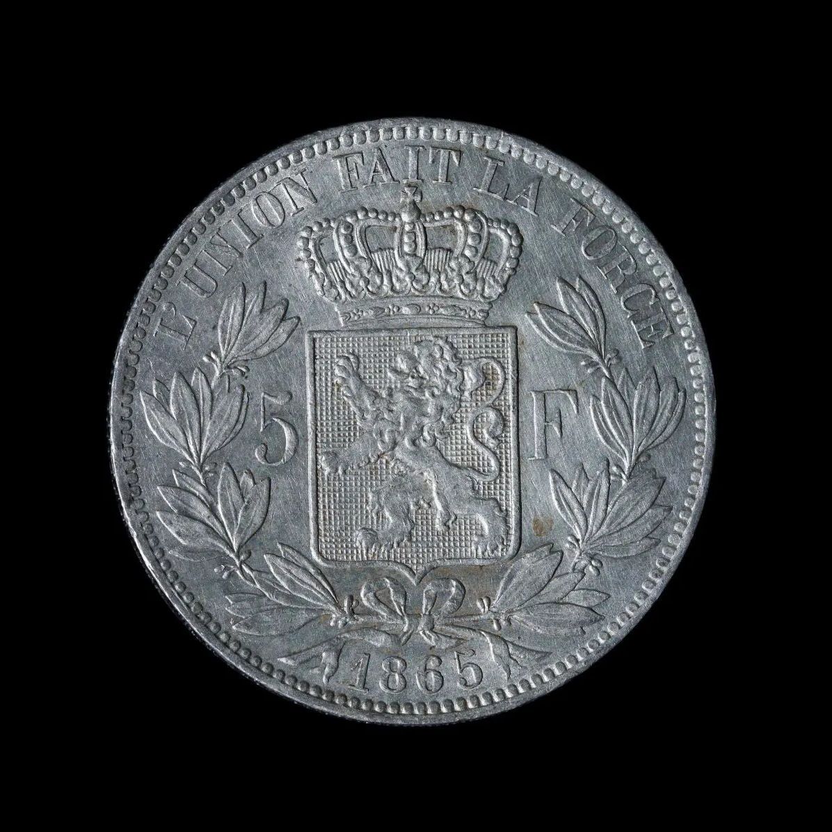 BELGIUM Kingdom ベルギー王国 レオポルド1世 1849~65 5Francs 1865 銀貨 WWW_USTAUSTRALIA_COM_AU