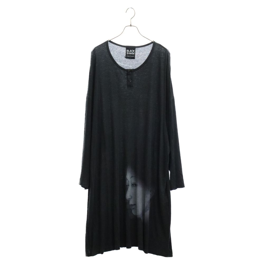 Yohji Yamamoto (ヨウジヤマモト) 20SS BLACK Scandal 内田すずめ サヨウナラバ プリント レーヨンヘンリーネックTシャツ  ブラック HN-T20-273 - メルカリ