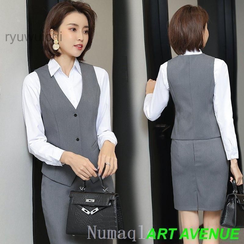 事務服ベストスーツパンツスーツ上下セットベストスカートスーツ秋春制服オフィスビジネス通勤テーパードパンツ就活