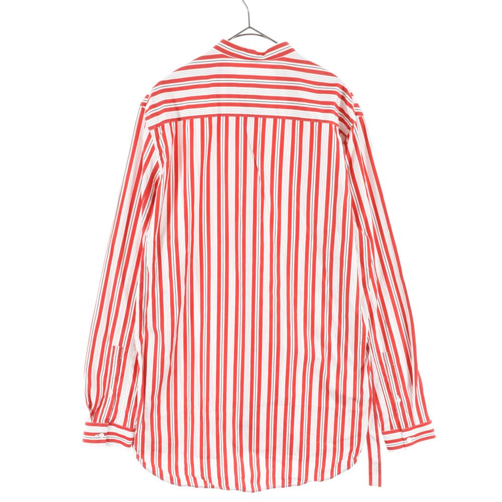 JILSANDER(ジルサンダー) マンダリンカラー ストライプシャツ レッド 