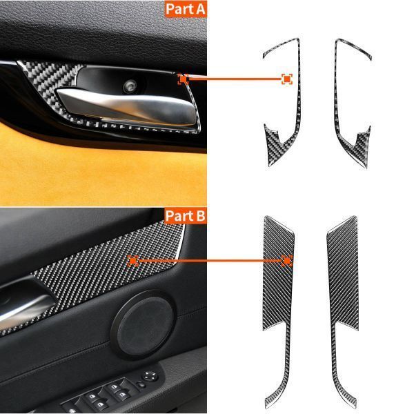 BMW Z4 E89 2009 2015年式 リアルカーボン製 内装パネル インナードアハンドルパネルカバー 4枚