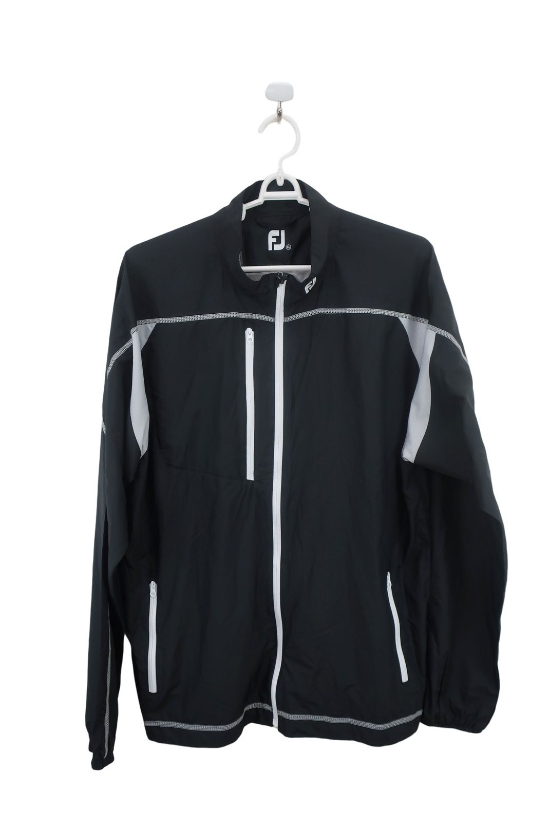 【美品】FOOTJOY(フットジョイ) ウィンドブレーカー 黒 メンズ XL ゴルフ用品 2412-0642 