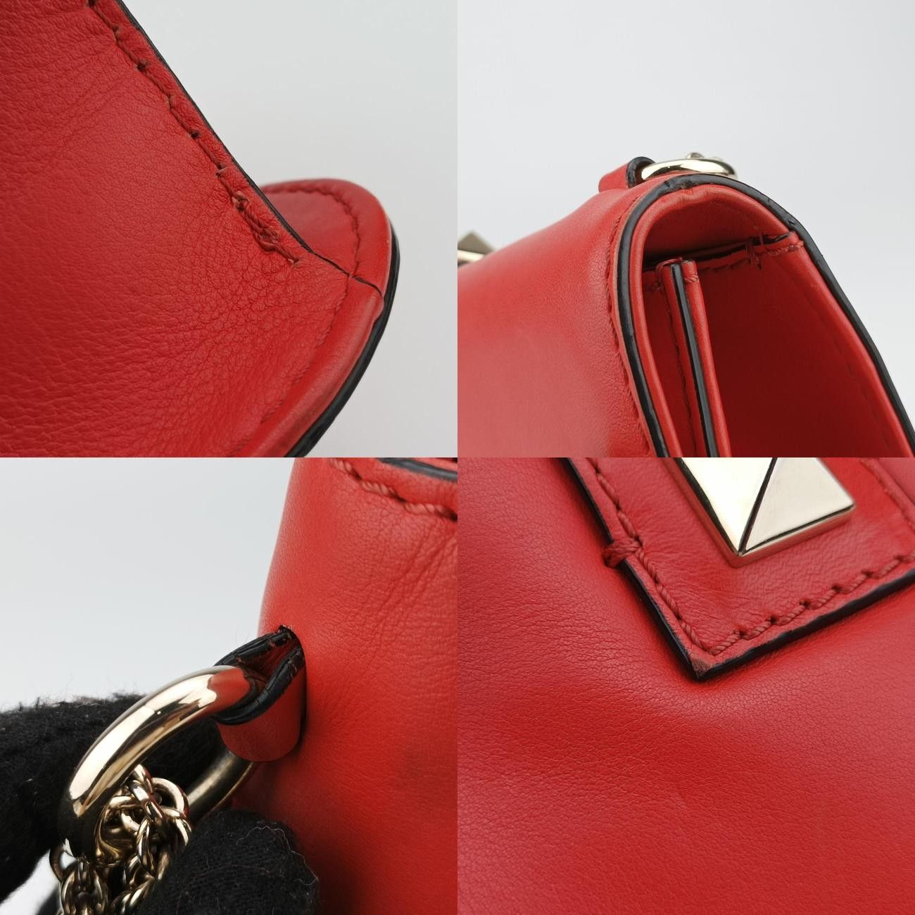 ヴァレンティノValentinoロックスタッズグラムロックレッドレザーBL-H398 VIT3