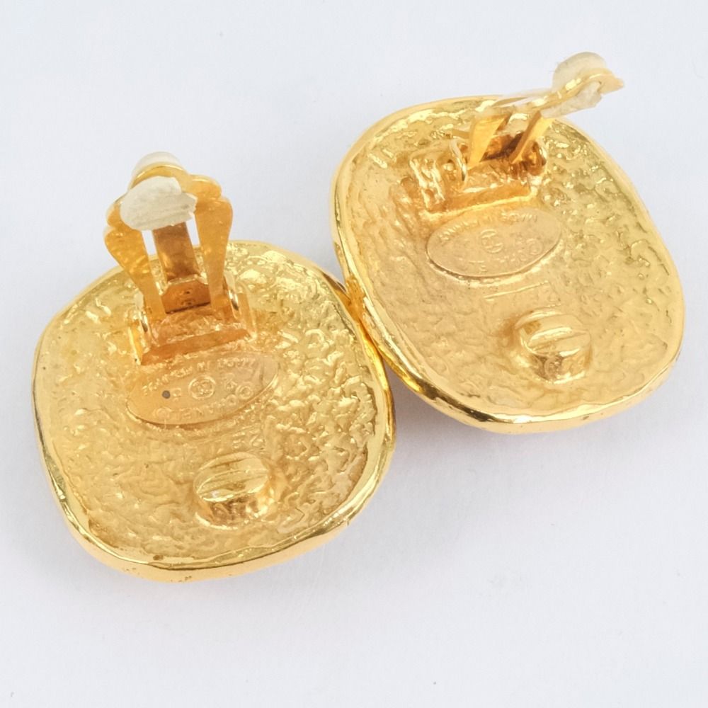 CHANEL】シャネル ヴィンテージ カラーストーン 金メッキ×青色石