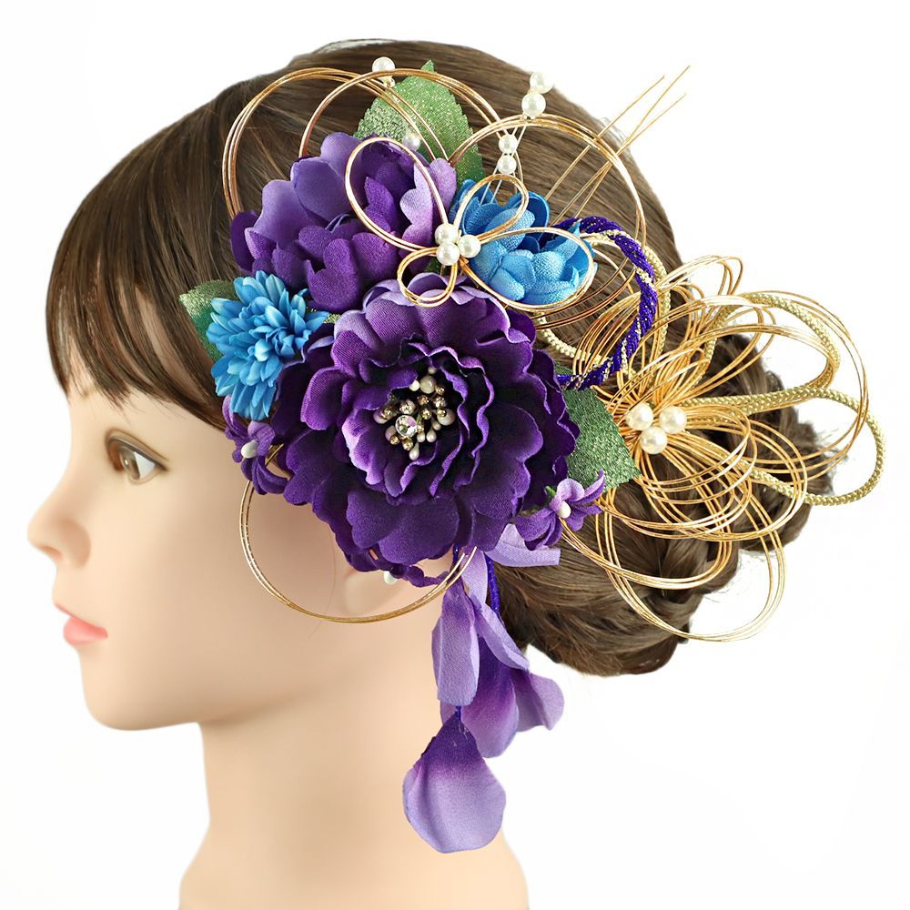 成人式 髪飾り 成人式の髪飾り 2点セット 桃色 ピンク 菊 ガーベラ 花