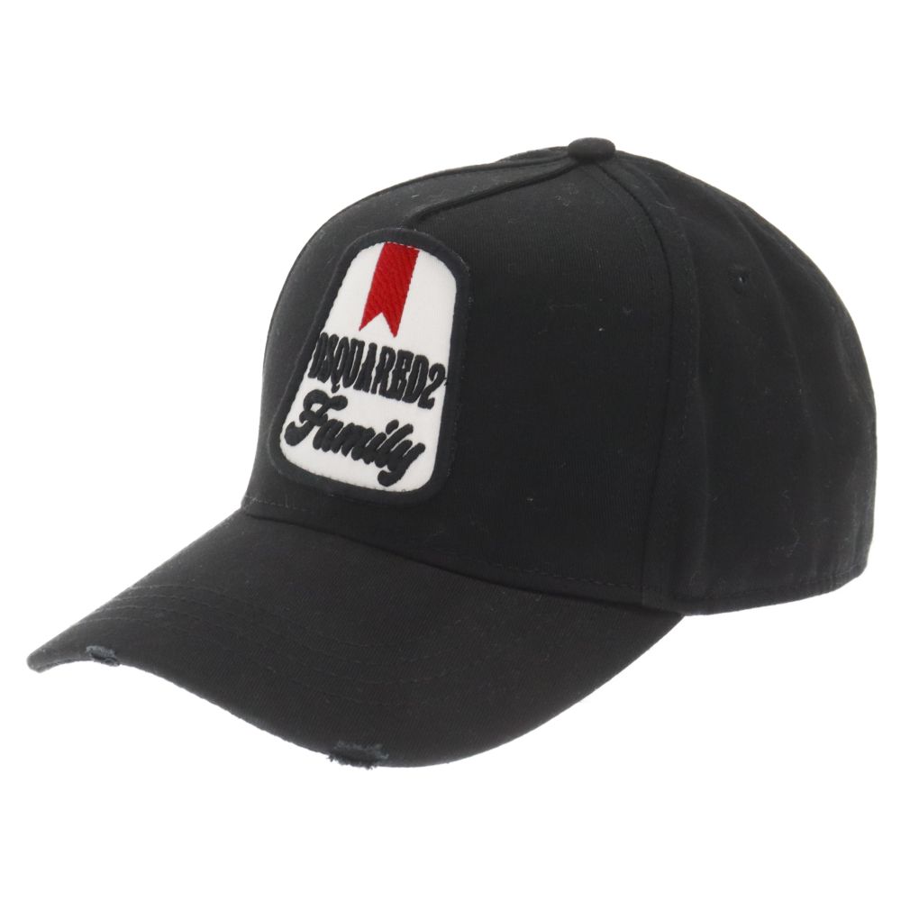 DSQUARED2 (ディースクエアード) family BaseBall Cap ダメージ加工 ベースボールキャップ BCM0500 ブラック