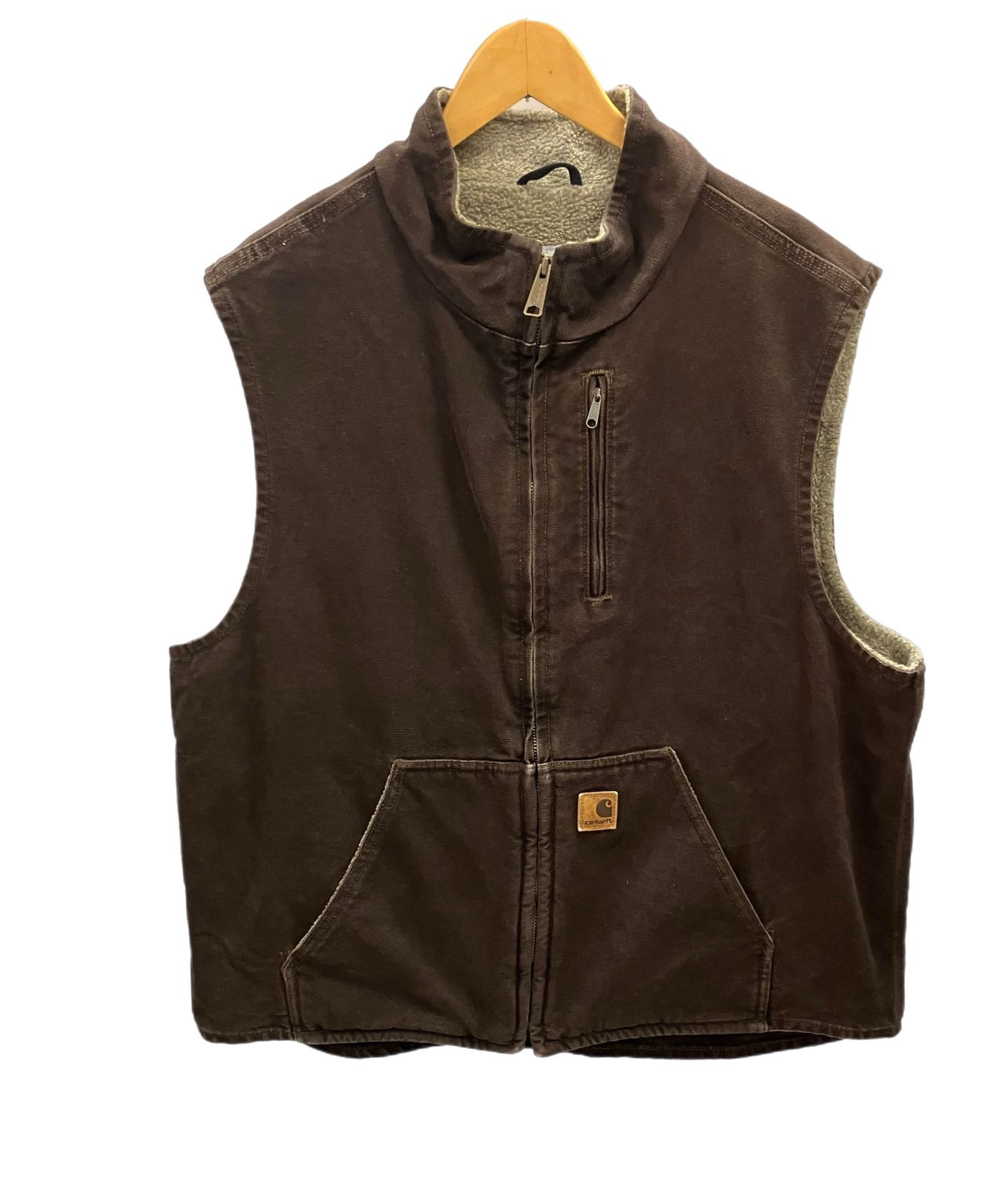 カーハート Carhartt Dark Brown Duck Canvas Sherpa Lined