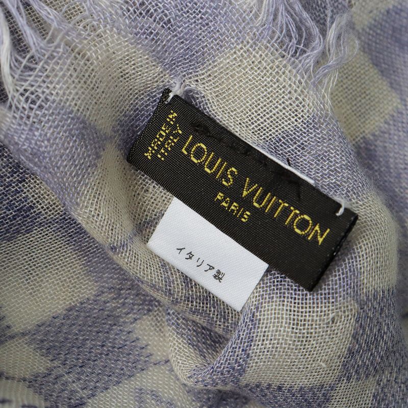 ルイヴィトン M72578 カシミヤ×シルク ダミエ アズール エトールアリゼ