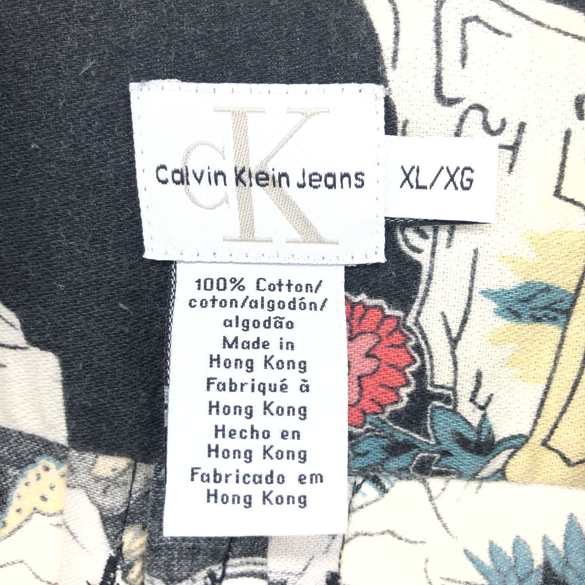 古着 90~00年代 カルバンクライン Calvin klein JEANS 総柄 和柄