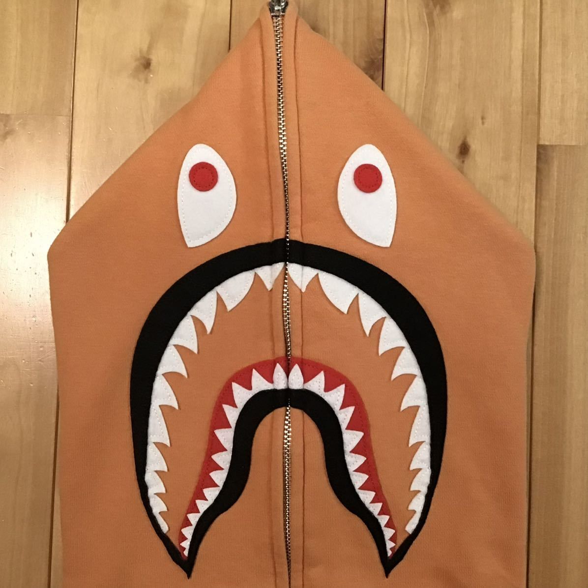☆2XL☆ BAPE logo multi fonts シャーク パーカー orenge shark
