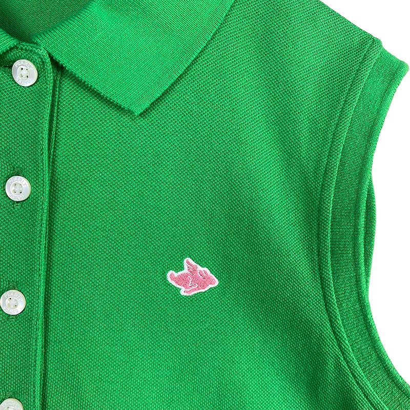 未使用 パーリーゲイツ 日本製 ノースリーブポロシャツ ロゴ刺繍 ゴルフウェア 0 ピンク系 PEARLY GATES レディース   【230524】 メール便可詳細説明文