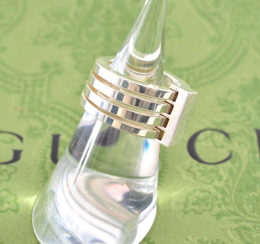 GUCCI グッチ 4連 シルバー リング SV925 ＃12 GUCCI グッチ シルバー925 4連リング 約12号 18.5号【GUCCI