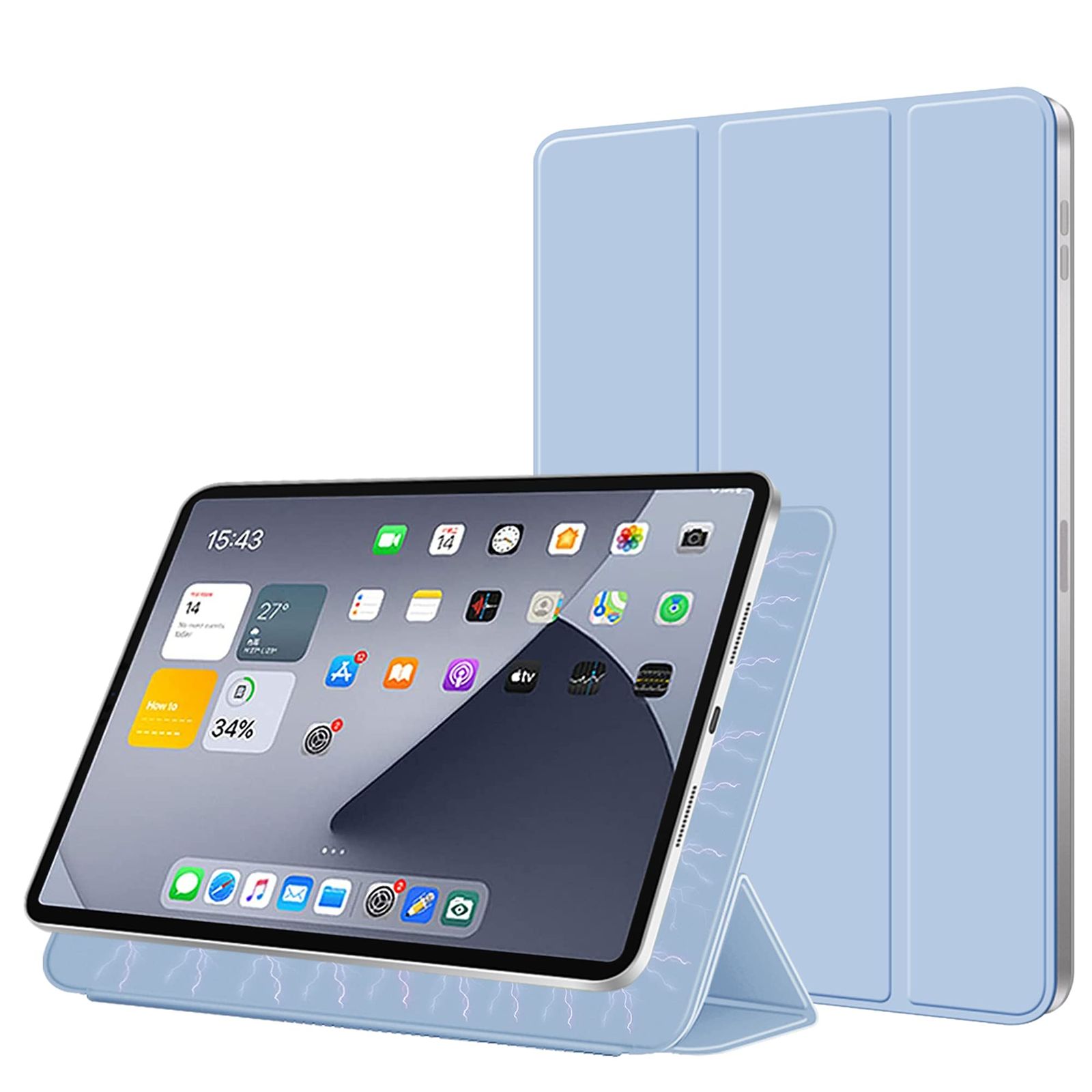 iPad Air 11インチ(M2) ケース 2024 iPad Air5 ケース 2022 Air4 新型 ケース 2020 軽量 柔らかいシリコン 高級PU材質 磁気吸着 カバー 三つ折り畳み可 スタンド KenKe マグネット付き 自動スリープ機能 iP
