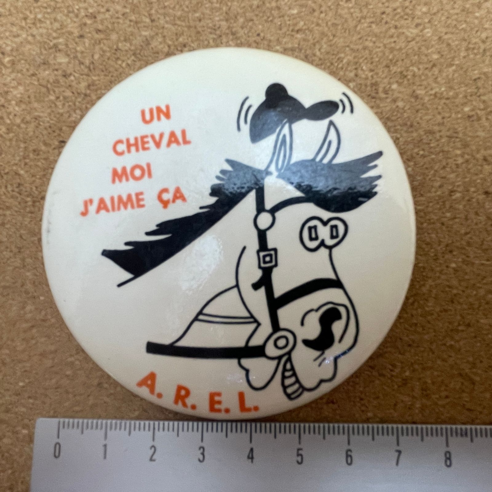 缶バッジ 馬 ロバ アニメ ビンテージ アンティーク 50s ~ 60s 70s 80s