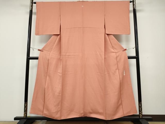 平和屋着物 本加賀友禅作家 毎田仁郎 色無地 草花地紋 曙色 正絹 CAAY4906ut