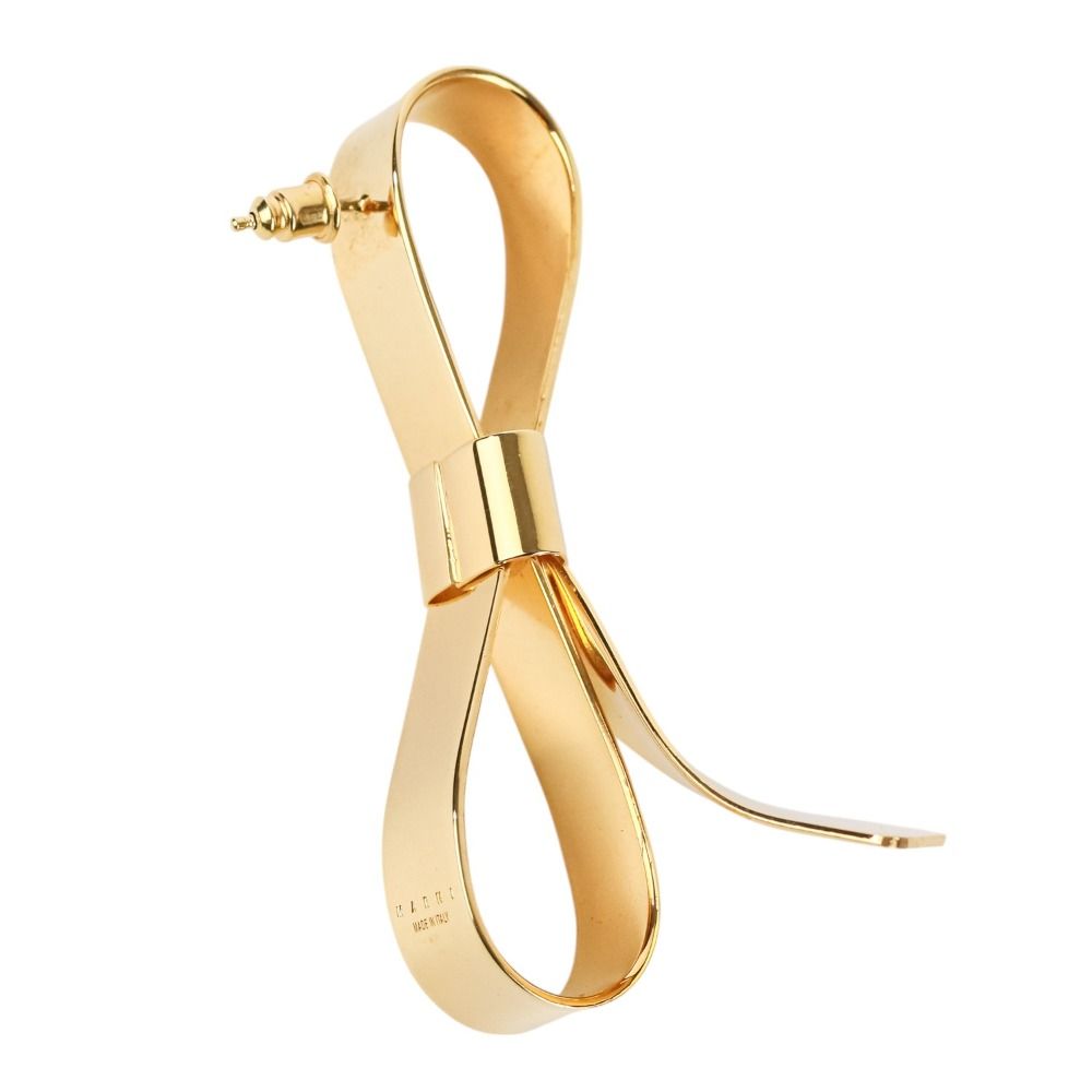 MARNI 国内買付 メタル スクリューイヤリング BOW リボン付き MARNI - 美品 MARNI マルニ リボンモチーフ Bow Drop ピアス