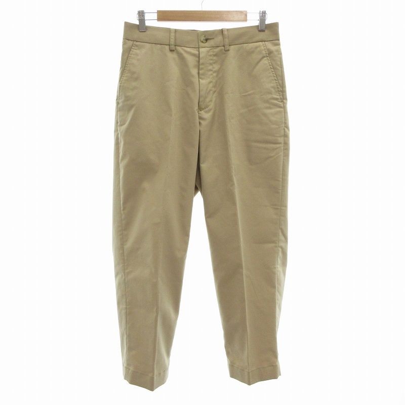 ビームス BEAMS ストレッチ ツイル アンクル チノ パンツ センタープレス S ベージュ /UO