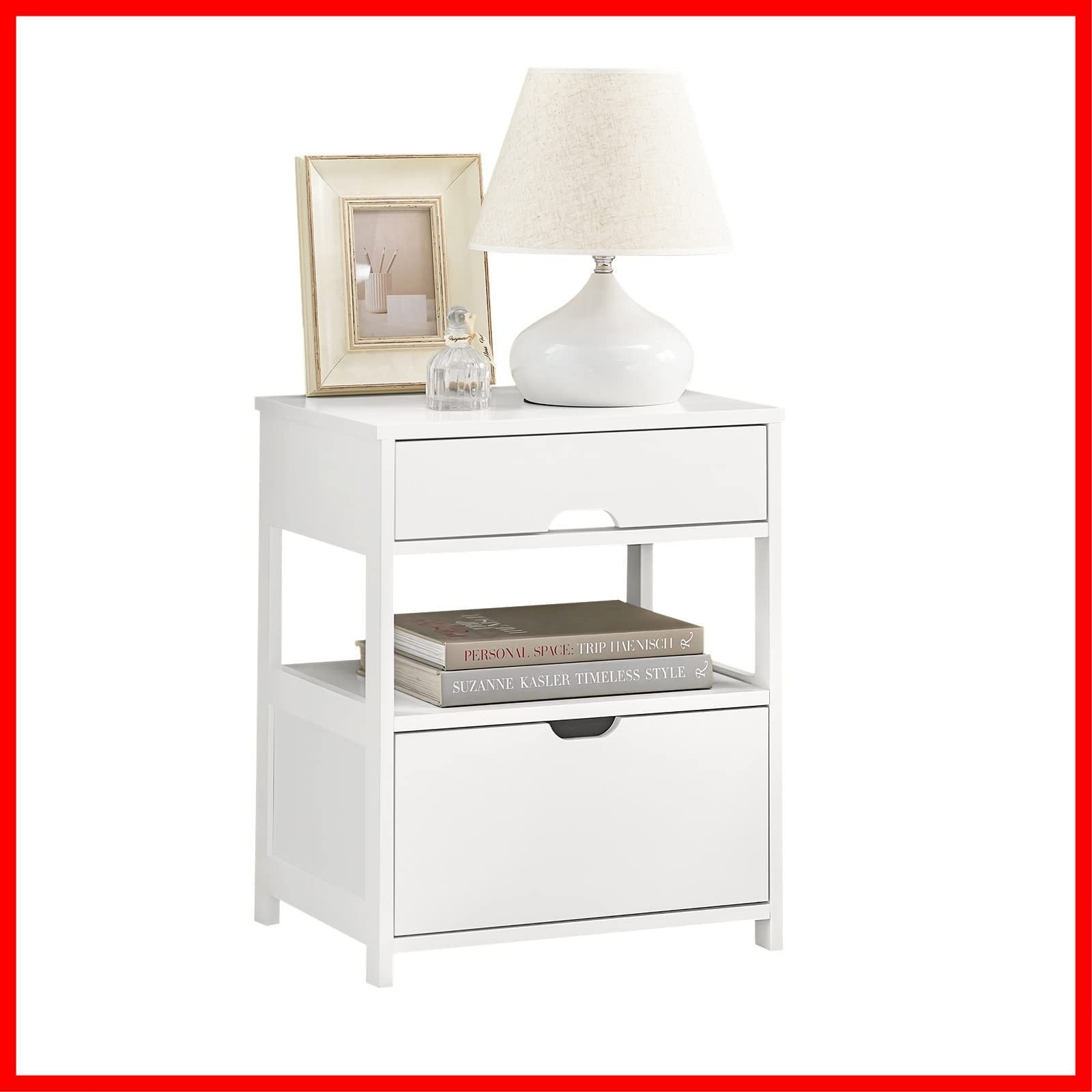おしゃれ 北欧 幅45×奥行き37.5×高さ55cm 電話台 テーブル サイドチェスト ベッド横 ベッドテーブル ナイトテーブル ベッドサイド ベッドサイドテーブル 収納 FRG258-W ホワイト