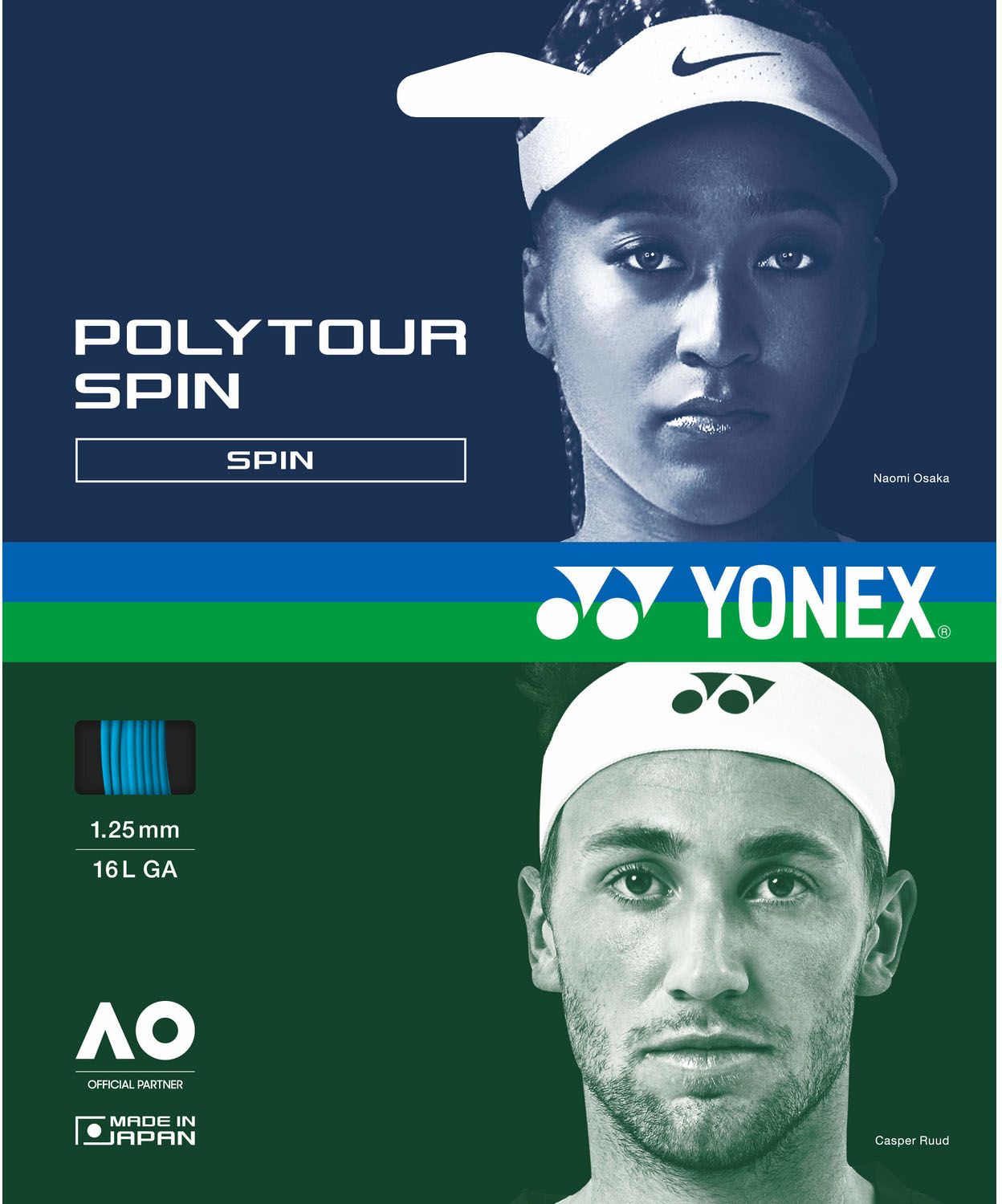 ヨネックス YONEX テニス ポリツアー スピン 120 200M POLY TOUR SPIN 硬式 ガット ストリング ポリエステル 5角形モノフィラメント スピン性能 200mロール PTS120R2 060 コバルトブルー