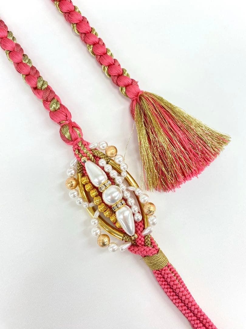 振袖用帯締め 飾り付き 7本おまとめ 正絹